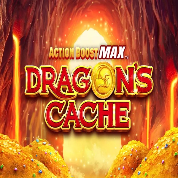 Action Boost Max Dragon's Cache slot visual from SpinPlay Games available on malina-kazino.com