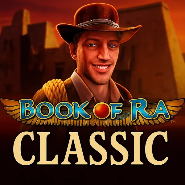 Book of Ra Classic slot logo by Novomatic at Malina Casino
